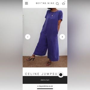 Beyond Nine BLUE NWT cupro jumpsuit sz L